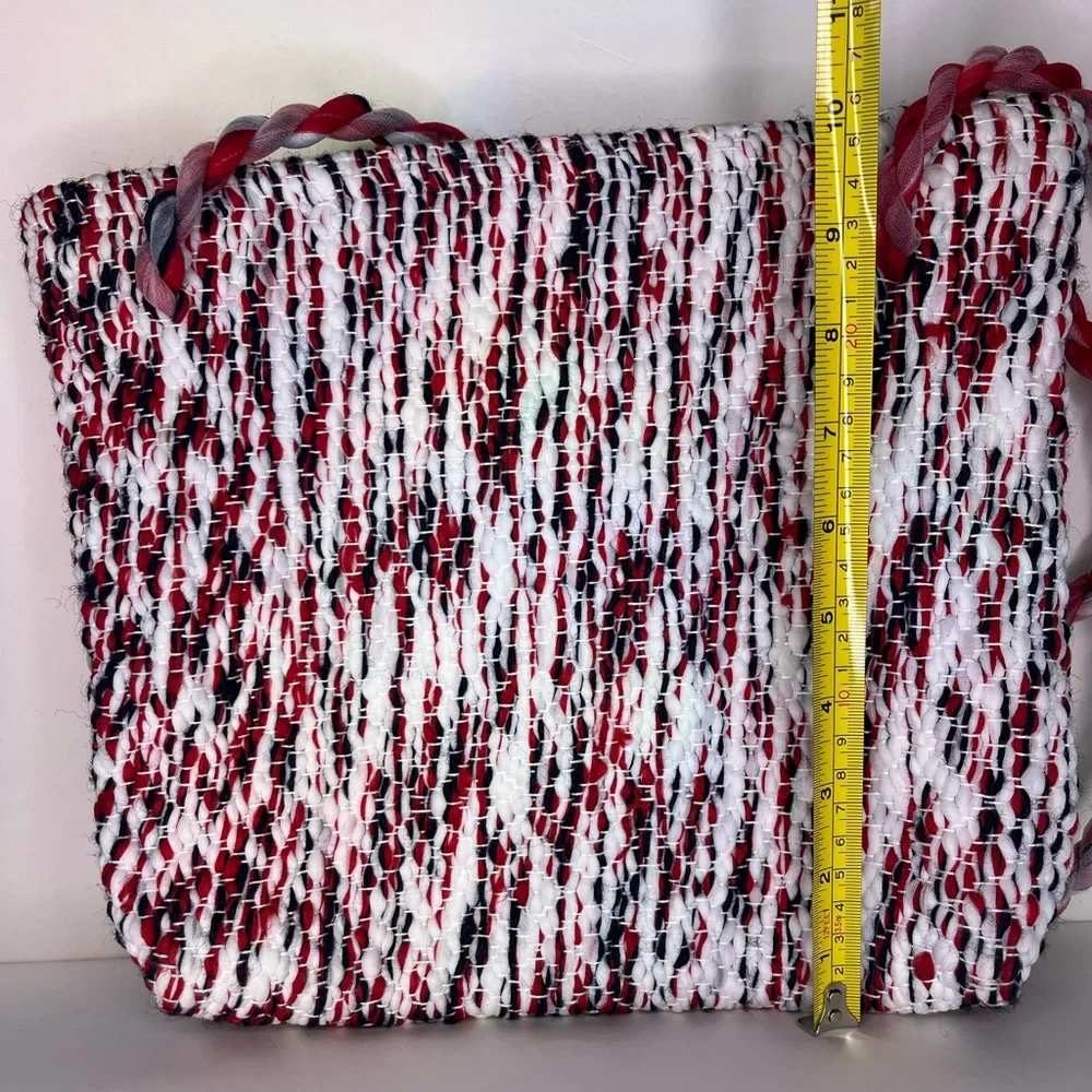 ORIGINAL HANDMADE woven shoulder bag tote purse zip top